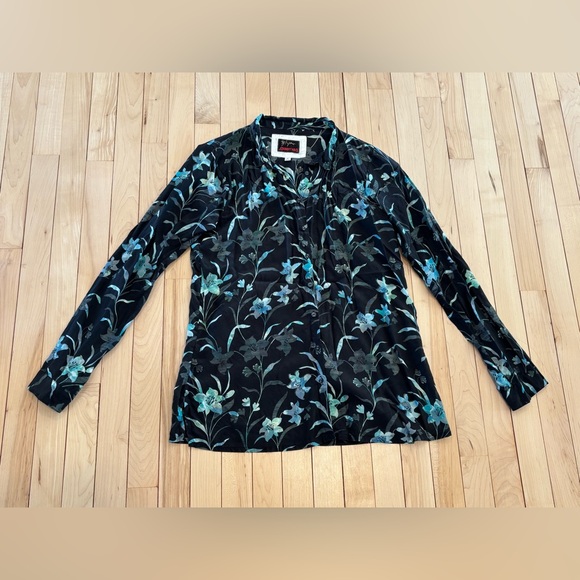 Johnny Was Biya Zabi Blouse Floral Print Silk Button Down Small - Picture 4 of 8